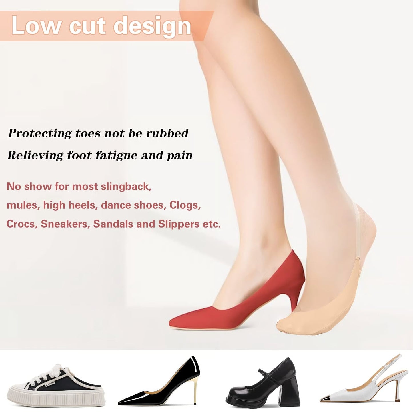 Toe Topper Socks - Invisible No Show Socks for Comfortable All-Day Wear