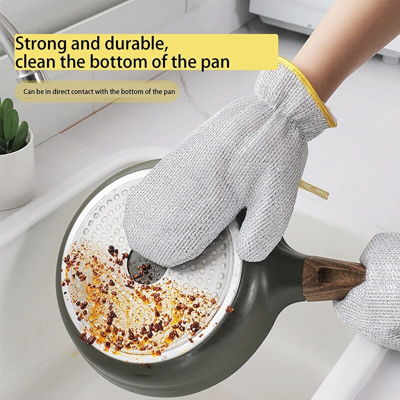 Reusable Dishwashing Cleaning Gloves - 1 Pair (Pack of 2)