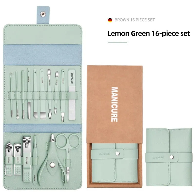 16 PCS Professional Stainless Steel Nail Clipper