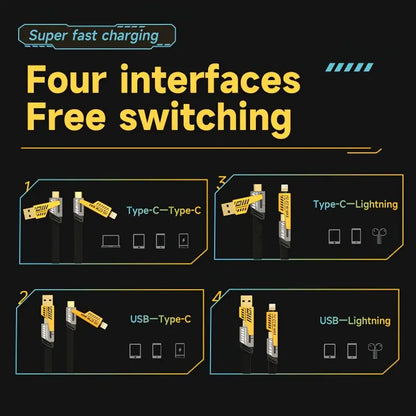 Multi Function 4 in 1 Fast Charging Data Cable