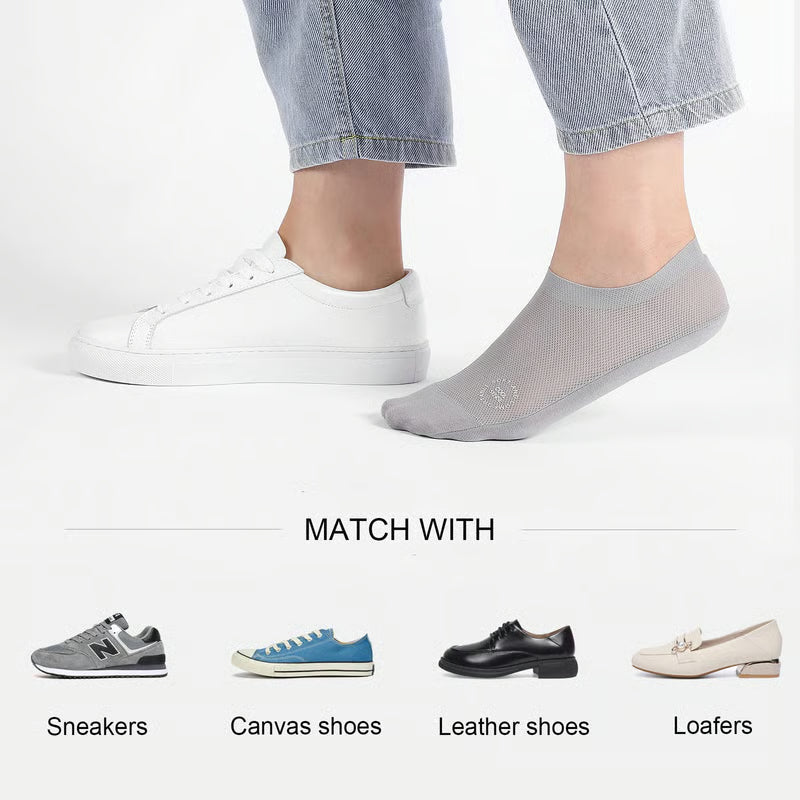 Invisible No Show Socks – Breathable, Sweat-Absorbent (3 Pairs)