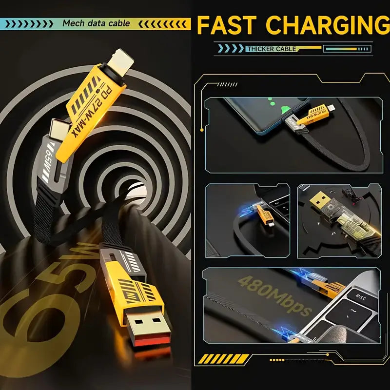 Multi Function 4 in 1 Fast Charging Data Cable