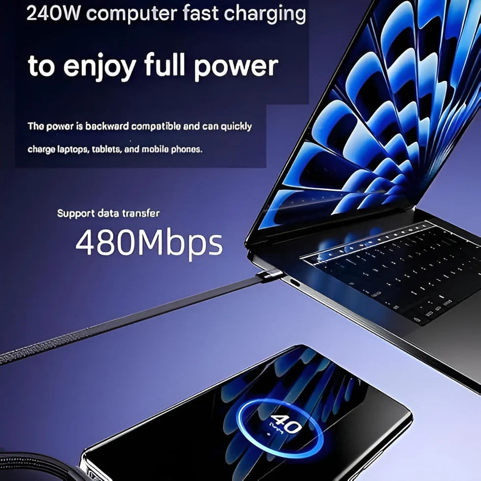 240W 2-in-1 C to C Charging Cable